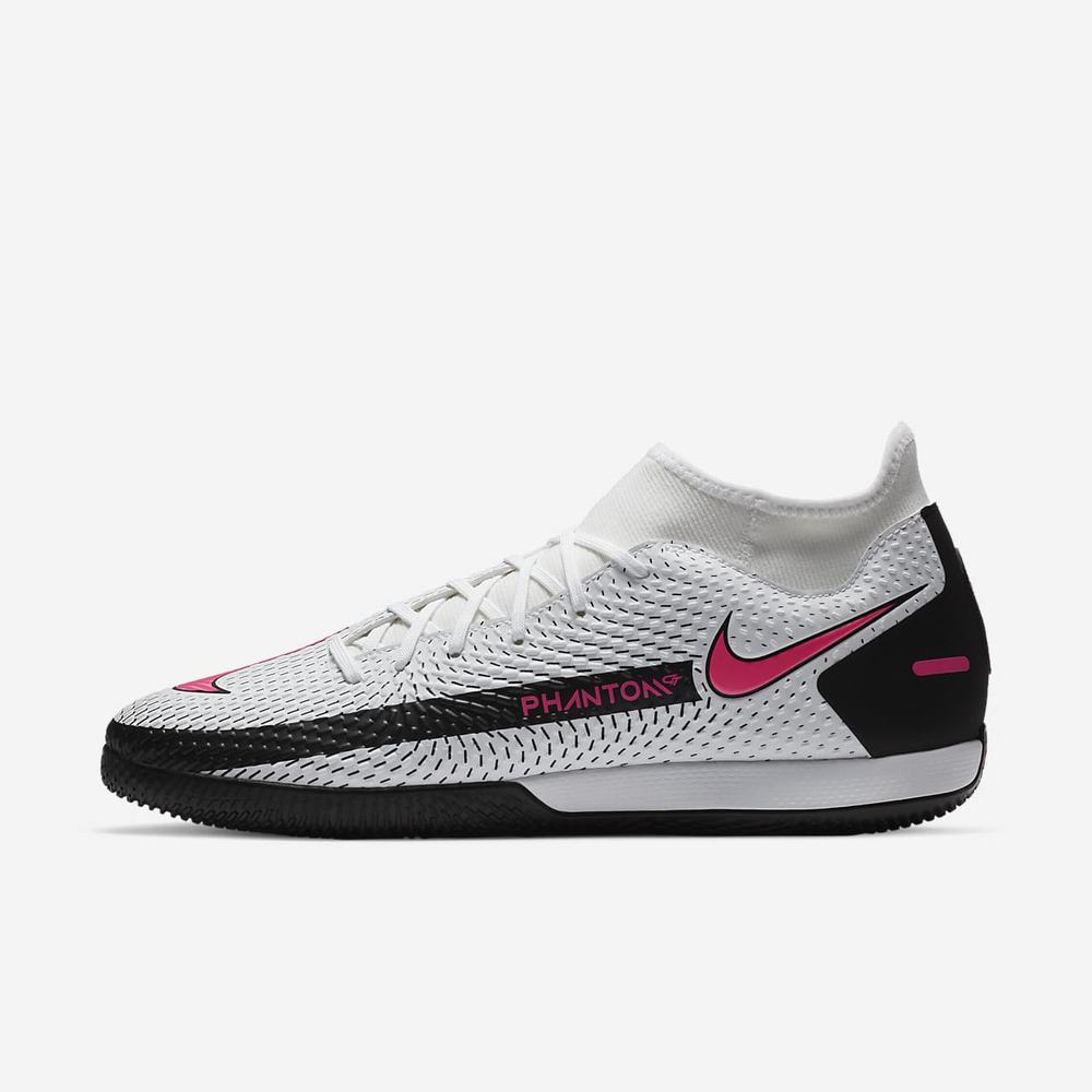 Chaussure Foot Salle Nike Phantom GT Academy Dynamic Fit IC Blanche 6930-582 White/Black/Pink Blast Femme | NXD-95232759